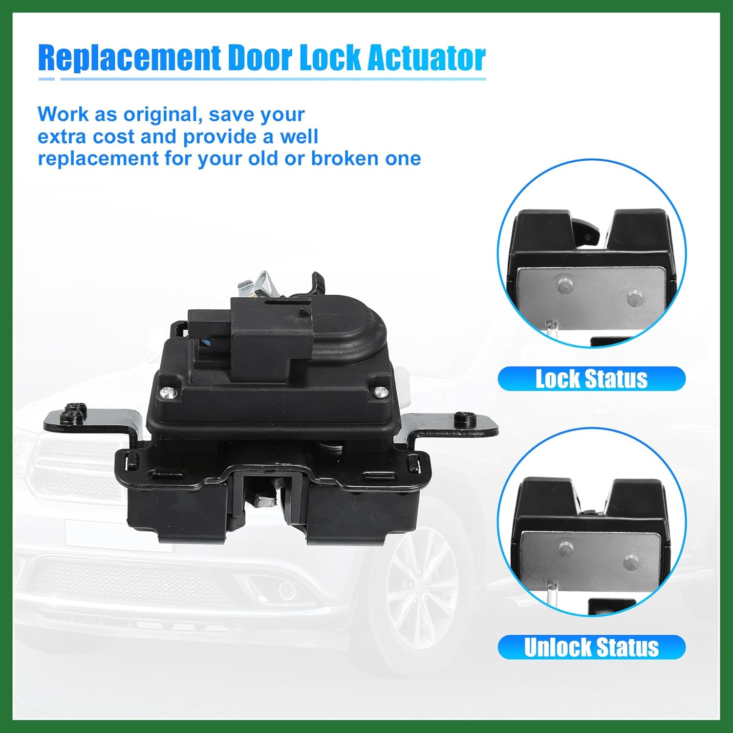 Motoforti NO.55362102AB Rear Trunk Latch Lock Actuator for Dodge Durango 3.7L 4.7L 04-05 Rear Tailgate Door Latch Lock Actuator Motor Rear Trunk Lid Lock Latch Actuator 2 Pin Long-lasting