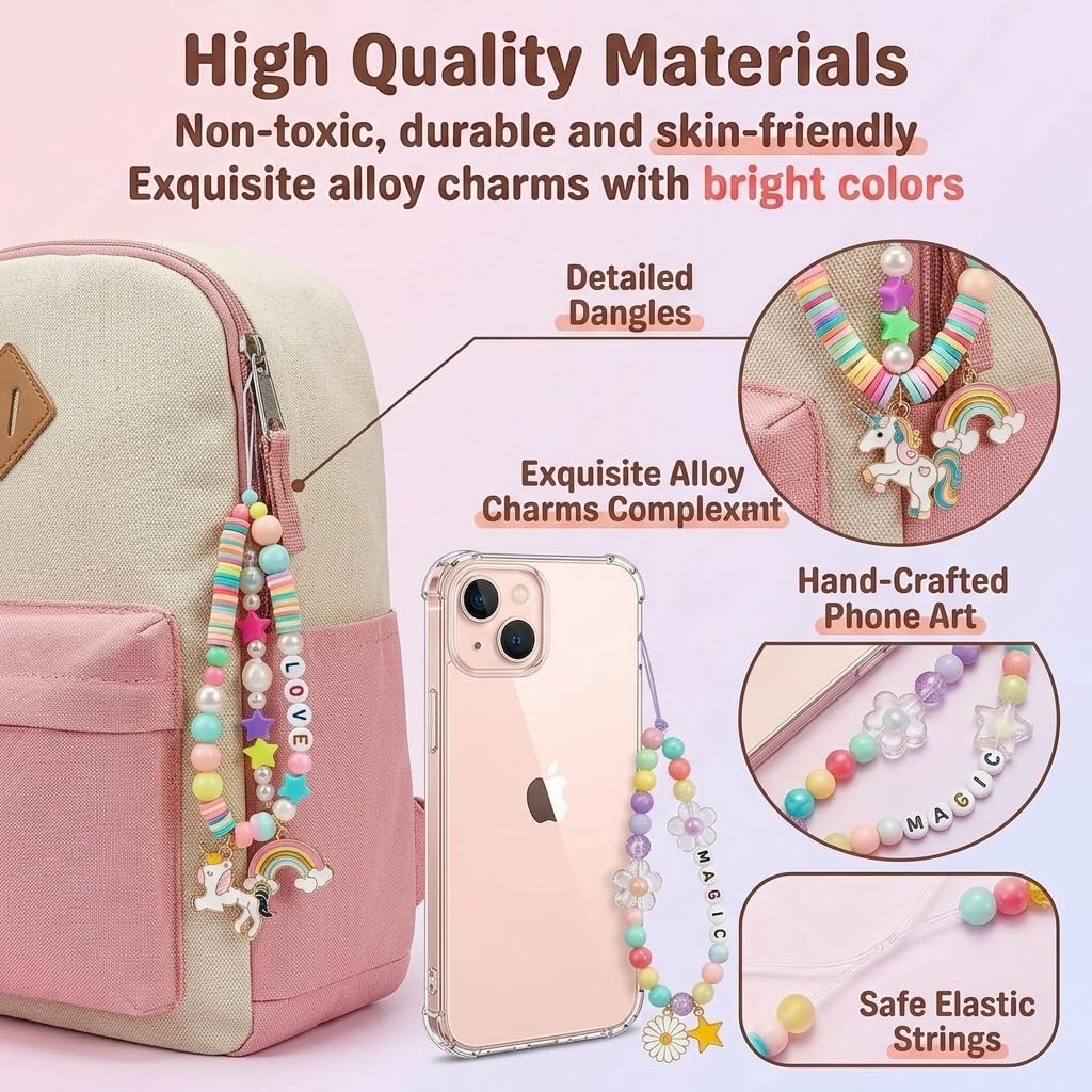 SANNIDHI 1200+ Pcs Clay Bracelet Making Kit for Girls Age 5-14 3