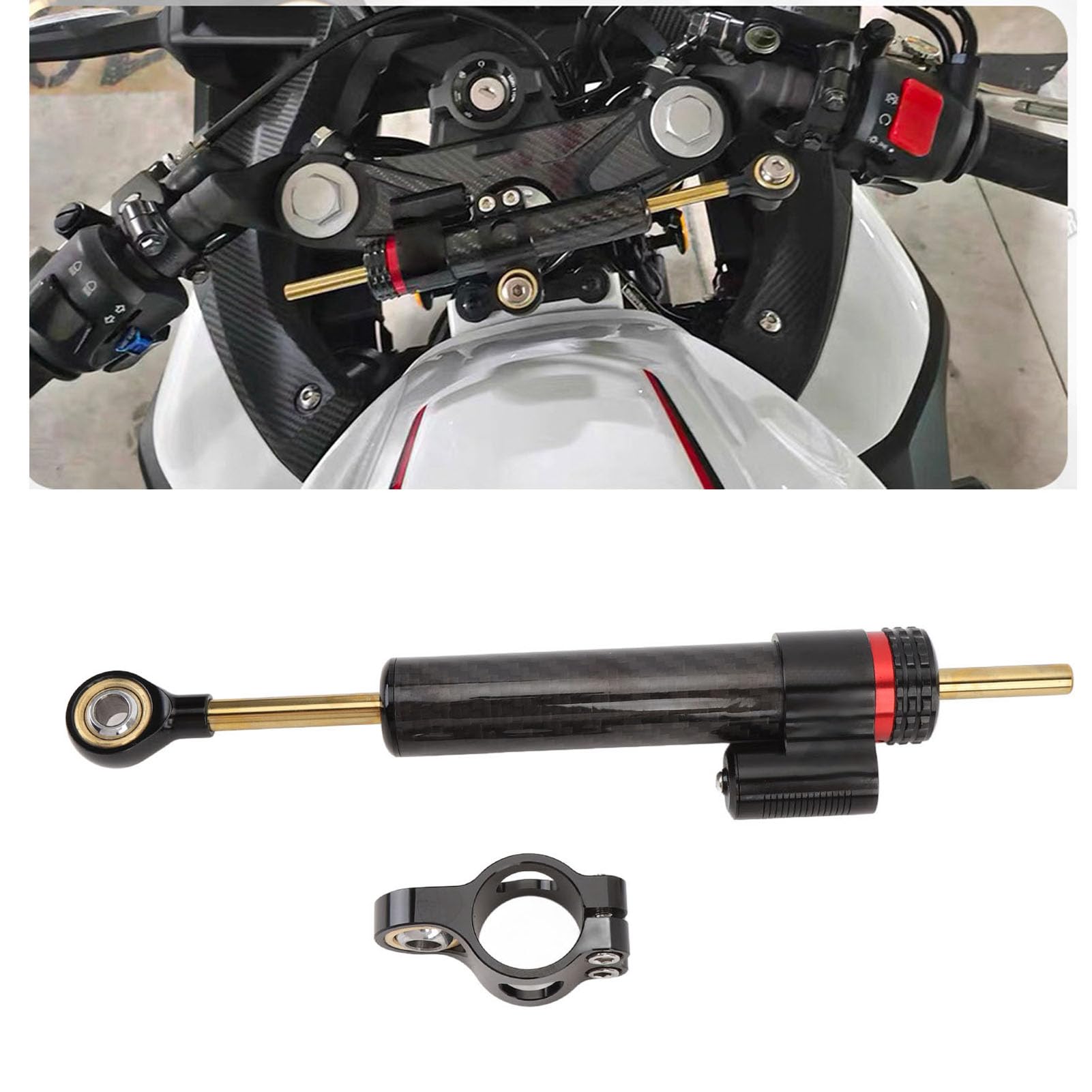 6061 Aluminium Stopu Sterowania Motocyklami Stabilizator Uniwersalny Tłumik Kierowniczy, Dowód Zużycia, System Tłumienia Wrażliwy na prędkość, Poprawia obsługę i Zmniejsza