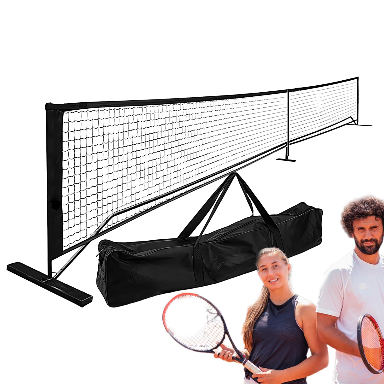 Rete da tennis portatile, rete da allenamento leggera, sistema pieghevole per sport all'aperto, borsa per il trasporto inclusa, 6,7 m, rete da allenamento per badminton calcio