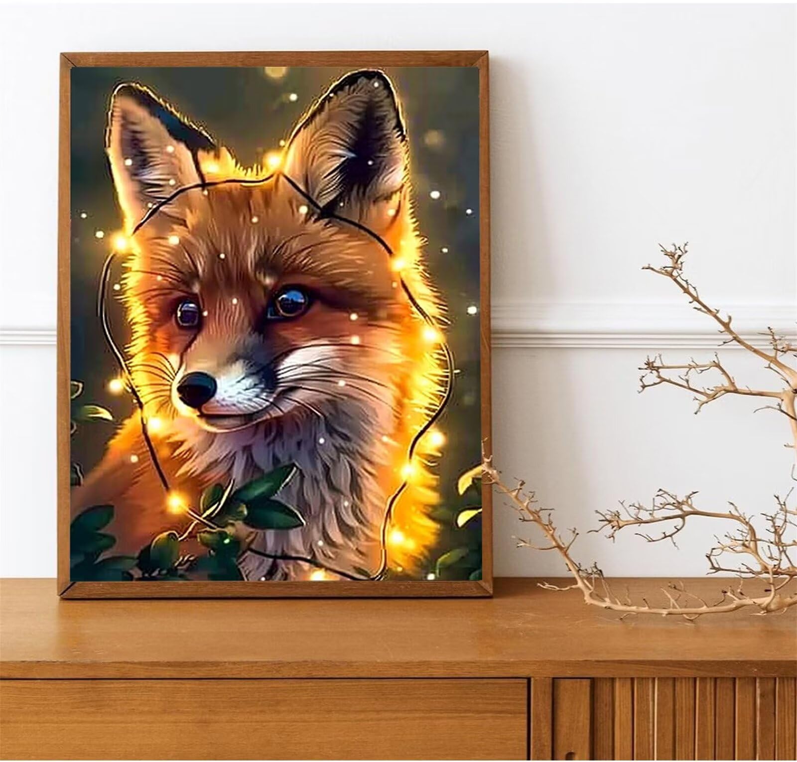 Peepezo Einhorn Malen Nach Zahlen ab 5 6 7 Jahre Mädchen Süßes FuchsMalen Nach Zahlen für Kinder ab 7 Jahren Acrylfarben mit als Geschenk,Mittel Lampe 60x80cm (mit Rahmen)