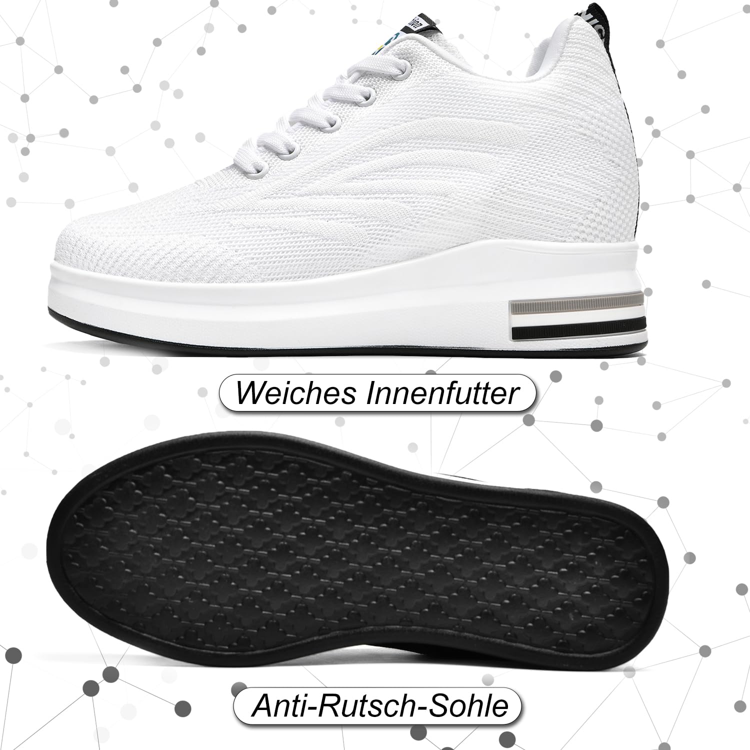 AONEGOLD Damskie trampki z klinem, buty sportowe, buty do biegania, do biegania, fitnessu, na czas wolny, wygodne, oddychające buty
