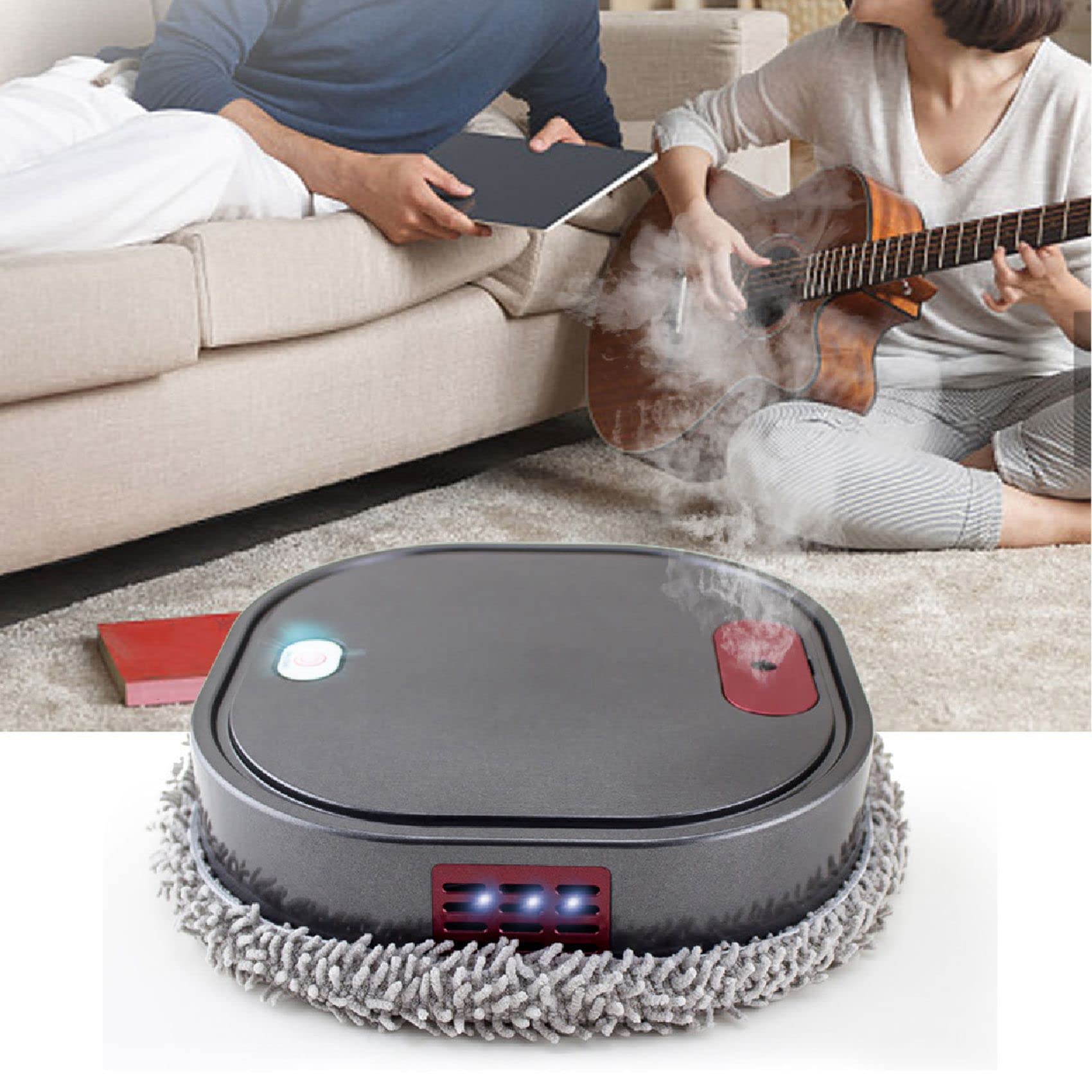 Spazzatrice elettrica automatica per pavimenti, 1500 mAh, con macchina a spruzzo, robot