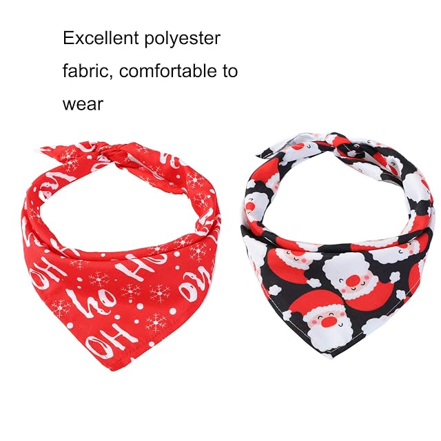Foto 2 de 7 de Bandana de Navidad para Perro, Bufanda Triangular de Algodón Con Sombrero de Fiesta, Traje para Perro