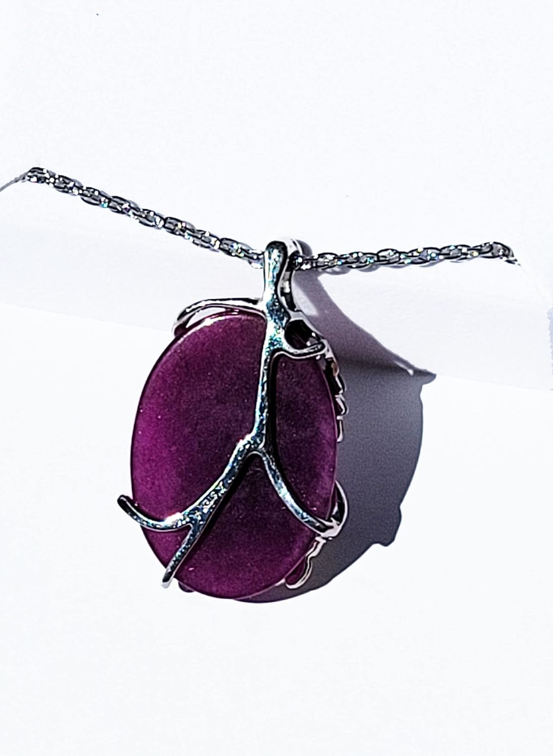 Black Hills Gold Oval Dyed Purple Quartz Pendant Necklace for Women, 925 Sterling Silver Chain, 12k Green and Rose Gold 20 Inches with Gift Box