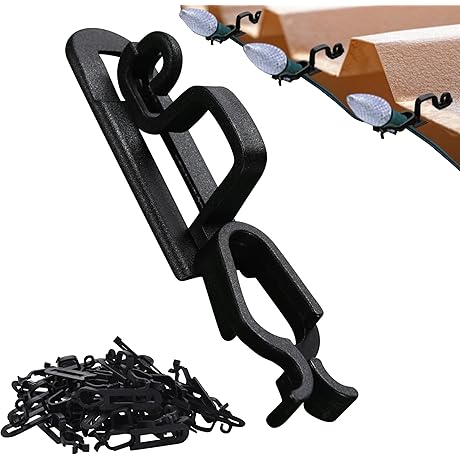 Signs Authority Christmas Light Clips for Metal Roof - 200 Heavy-Duty Gutter Hooks