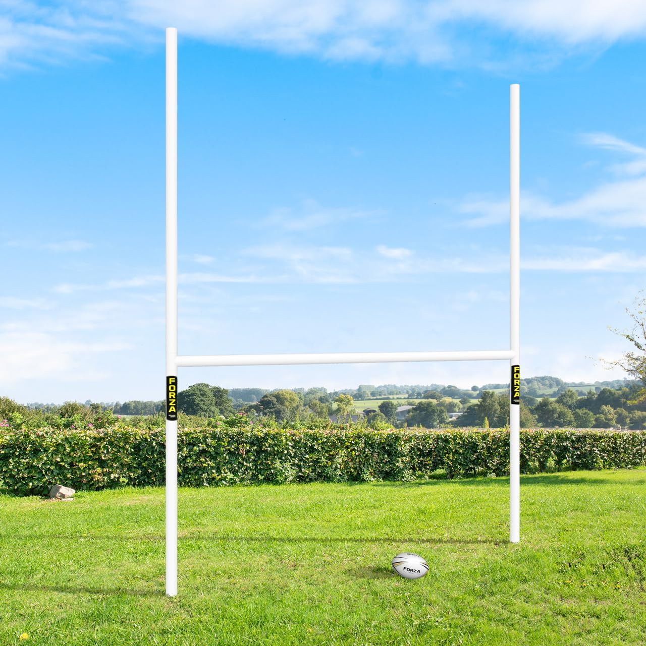 FORZA Poteaux de Rugby en PVC [3 Tailles] | Équipement de Jardin Autoportant | Poteaux d'Entraînement Durables et Résistants aux Intempéries | Montage Facile avec Piquets de Sol