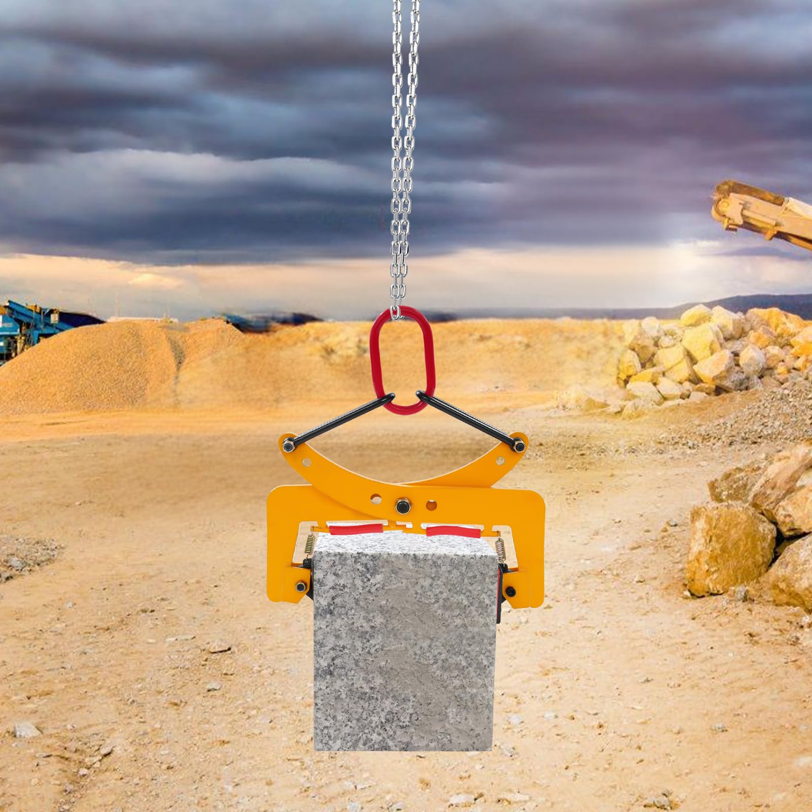Morsetto universale per sollevamento pietra 280 kg, apertura regolabile 8-30 cm, pinza per pietre ad alte prestazioni, per sollevamento e trasporto