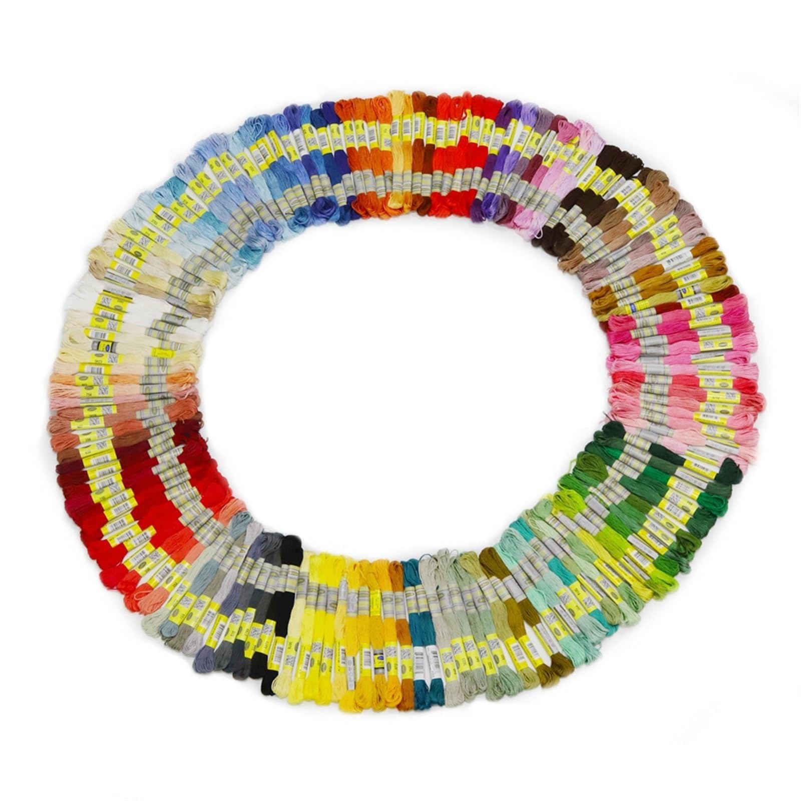 Hilo de Bordar Juego de 150 colores aleatorios diferentes, hilo de algodón de fibra larga for bordar, hilo de punto de cruz de 8,7 yardas de largo.