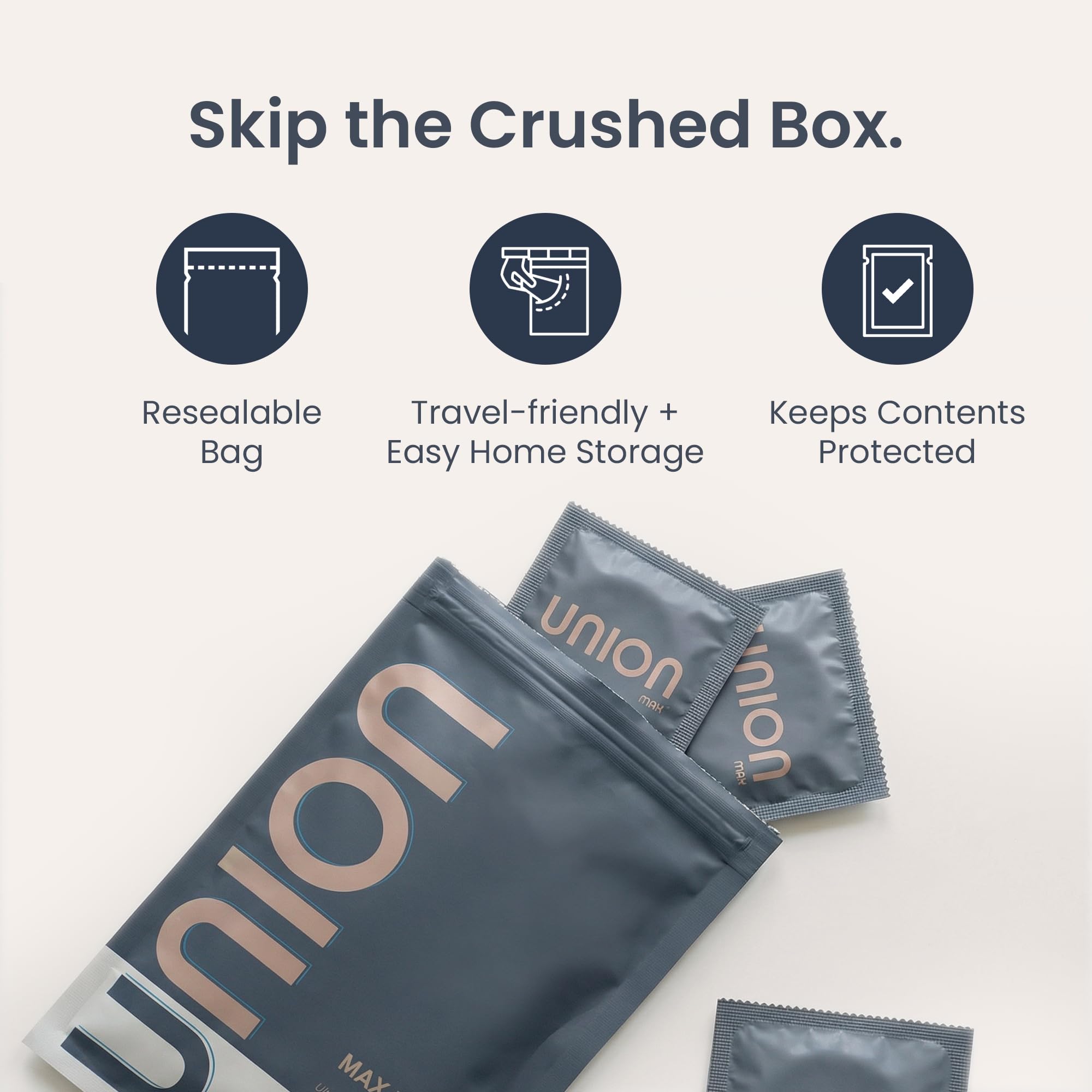 UNION MAX Condoms - True XL - Ultra Thin Large Fit Natural Latex with Flared Head, Lightly Lubrication, Sensitive Bare Feel, Natural Touch and Close Fit Comfort – Extra Large 60mm Size, 12 Count Pack