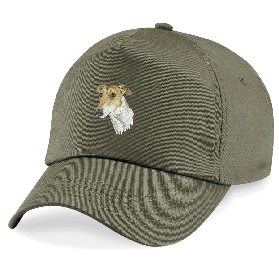 Greyhound Embroidered Baseball Cap Sporty Style (Cotton, Olive)