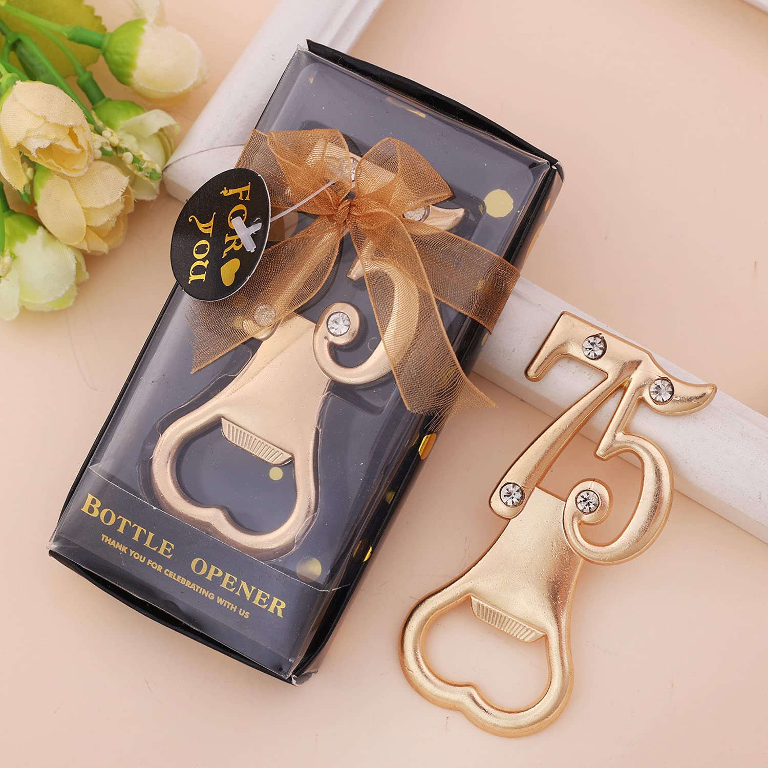50 Piezas Favor De Fita Golden 75 Abridor De Botellas Recuerdo Del 75 Aniversario Regalo De Cumpleaños 75 Evento Sorteo Decoracion De Ma Favor De Invitados Regalo De Boda De 0,95 € | DHgate