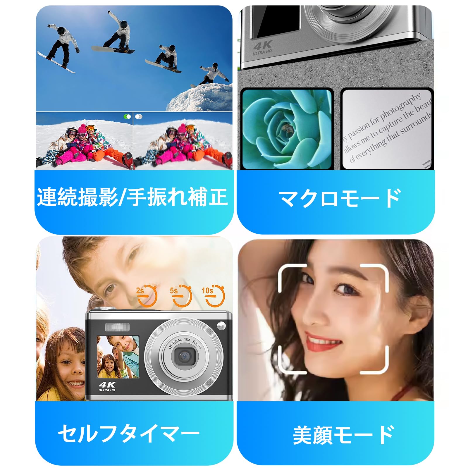 Amazon | デジタルカメラ 光学ズーム 6000万画素数 コンパクト 4K