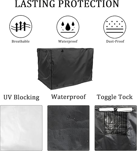 Miniatura 5 de Funda para jaula de perro de 36 pulgadas, puerta doble, perrera para interiores, impermeable, con ventana de ventilación de aire, para interiores y