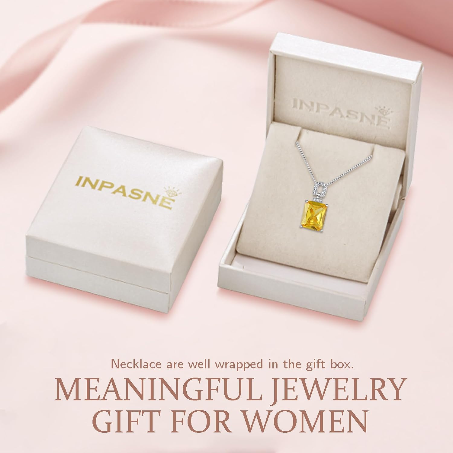 Birthstone Necklace for Women 925 Sterling Silver Baguette Birthstone Pendant Necklace Jewelry for Mom Wife