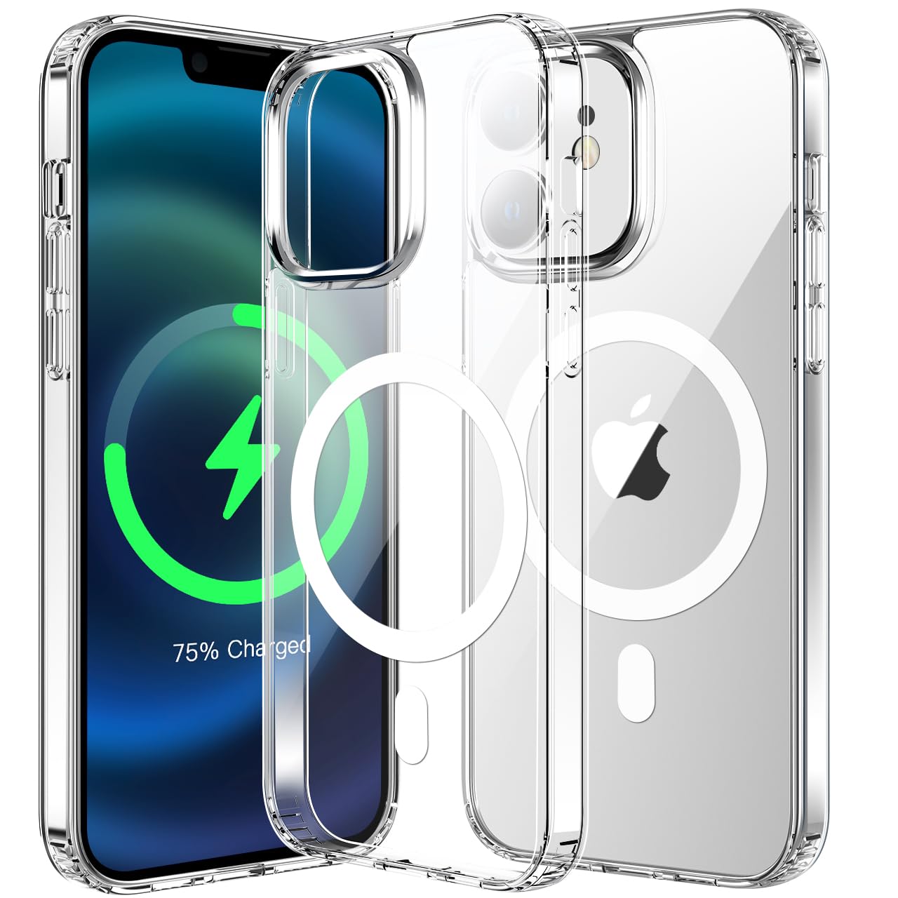 tigratigro Cover Magnetica per iPhone 12/12 Pro, Compatibile con MagSafe Ricarica Wireless, Anti Ingiallimento, Antiurto di Grado Militare, Custodia magnetica, Retro Antigraffio Trasparente