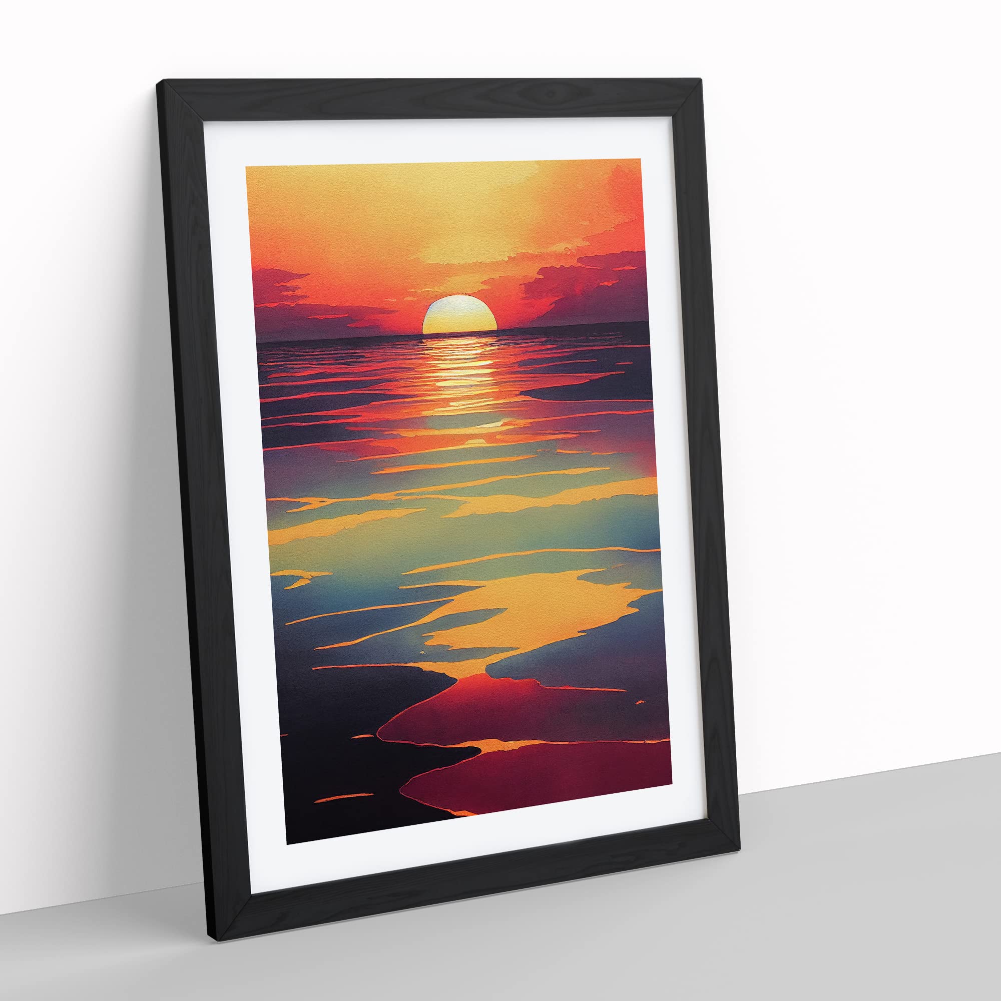 Riveting Sunset Framed Print, Black, A3 (34 x 46 cm) - Image 3
