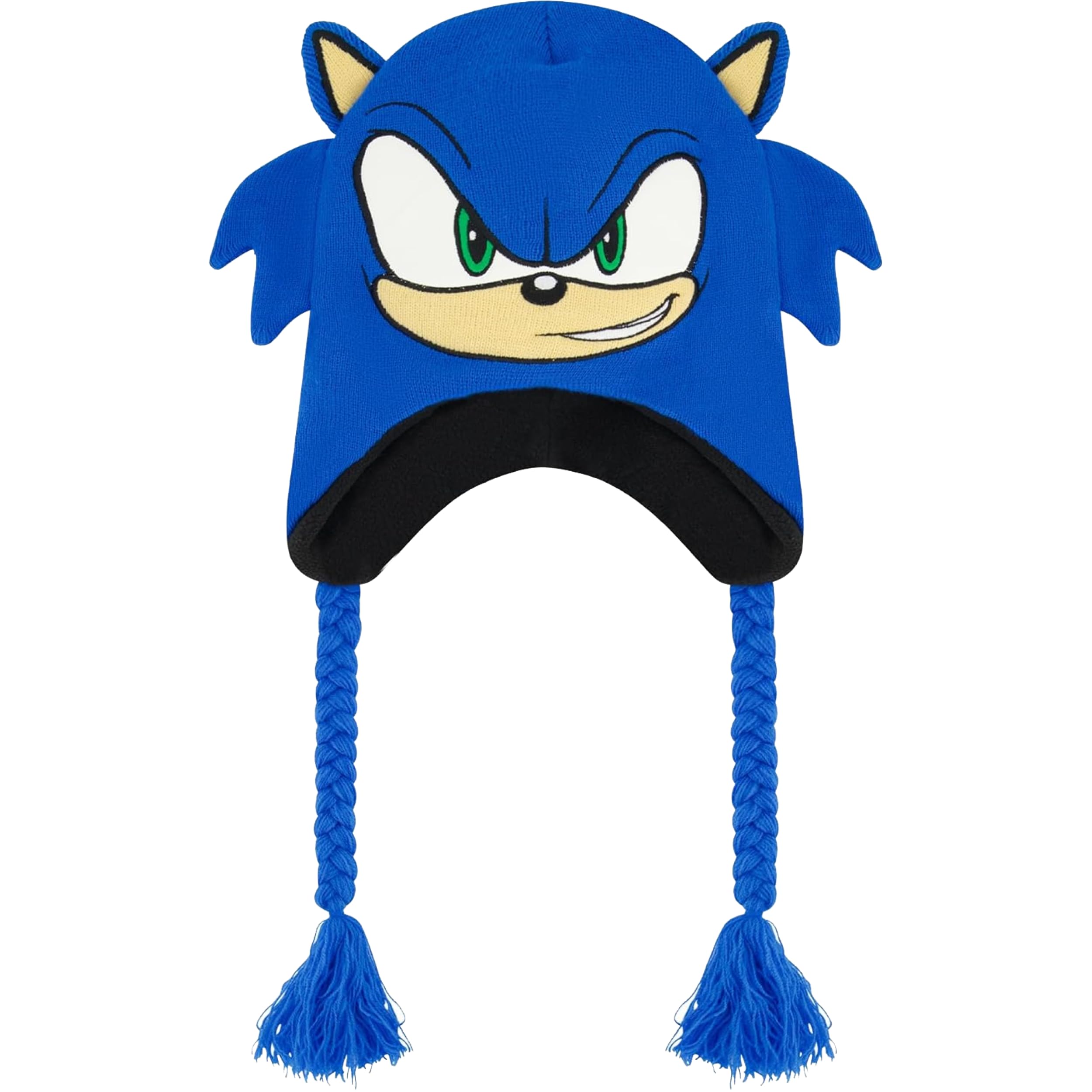 Concept One Unisex's Sonic The Hedgehog Peruvian Beanie, Cuffed Winter Knit Cap Hat, Blue, One Size