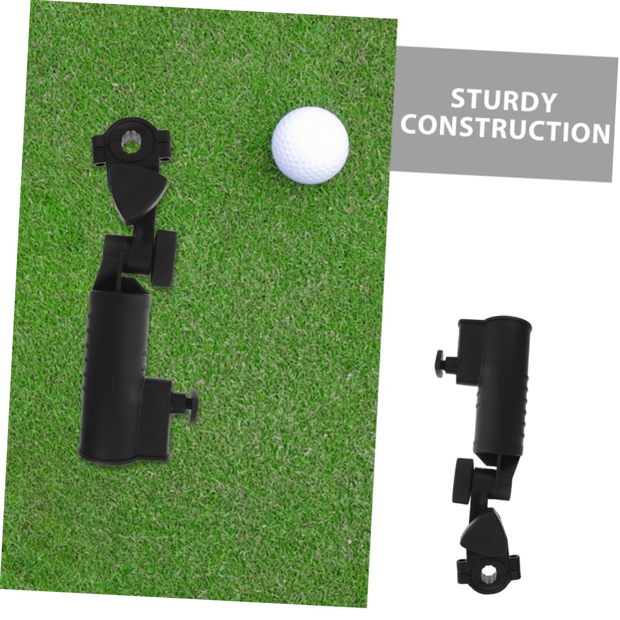 ifundom 2 Stück Verstellbarer Golfschirmständer aus Abs in Schwarz | Golfwagen, Rollstühle und Kinderwagen, Einfach zu Montieren, Tragbar und Robust Konstruiert