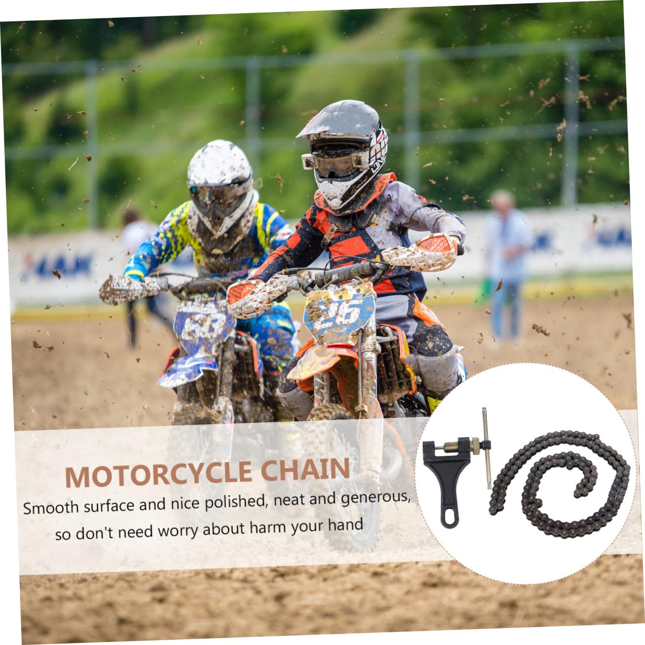Łańcuch Do Motocykla z Ogniwami Do Off-roadu Praktyczny i Łatwy Montażu
