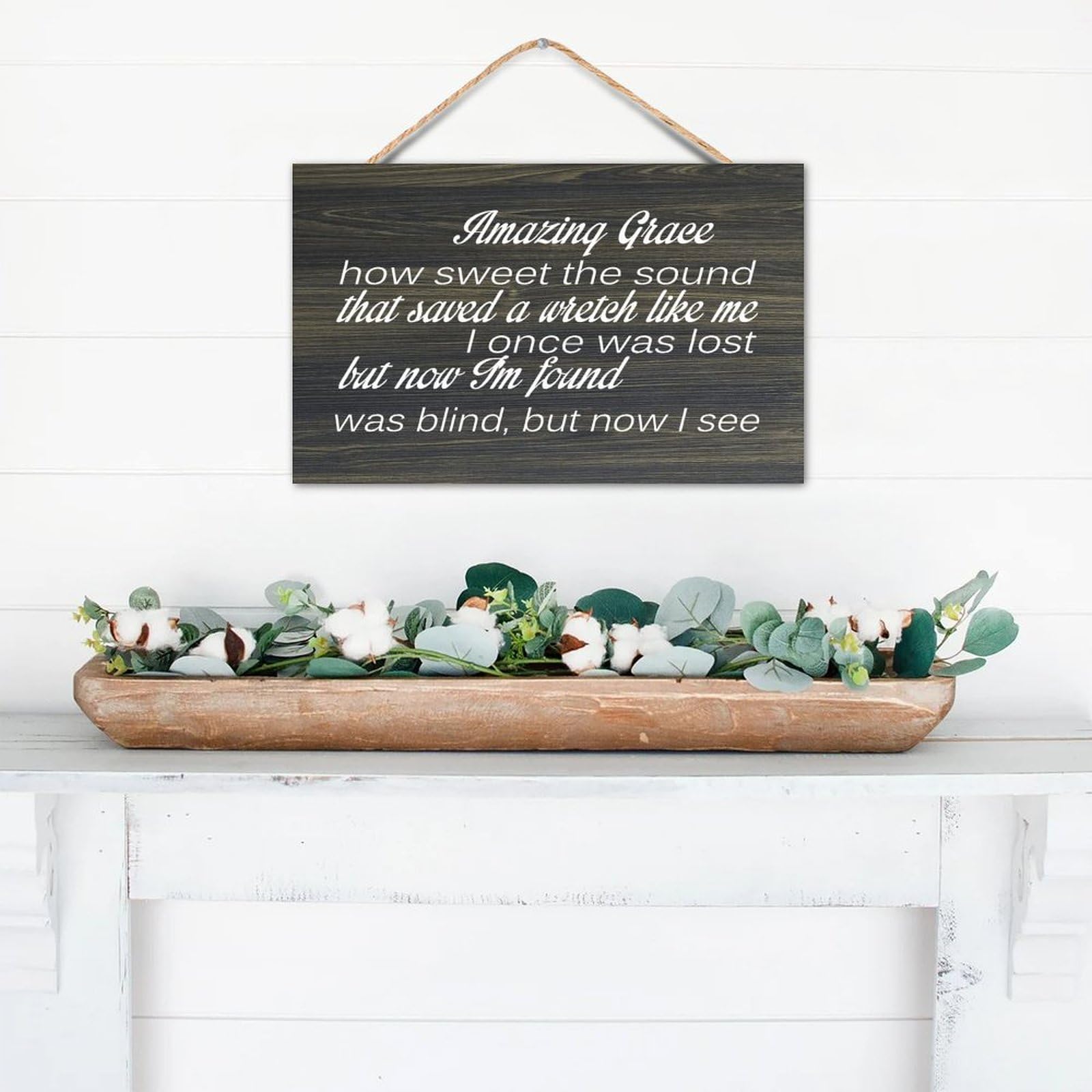 Insegna Muro In Legno Amazing Grace 30,5 X 45,7 Cm - Stile Rustico Con Scritta Religiosa - Decorazione Casa Country - 3