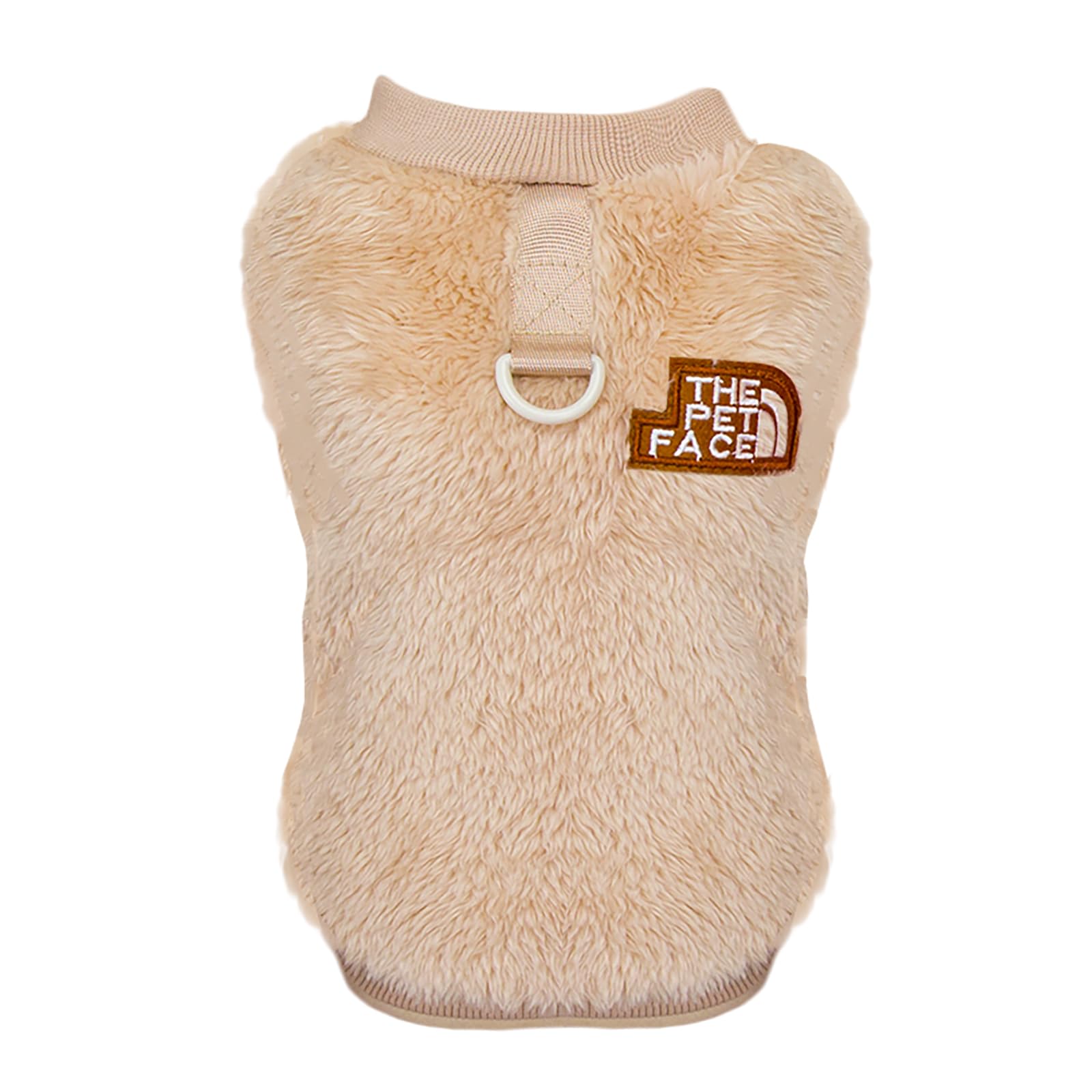 Izefia Dog Sweater Clothes Apparel Fleece Woolen Sweaters Winter Warm Sweat Shirt Soft Pajamas Trendy Pet Face Pattern Vest Sweater for Small Dog Medium Cat Khaki M