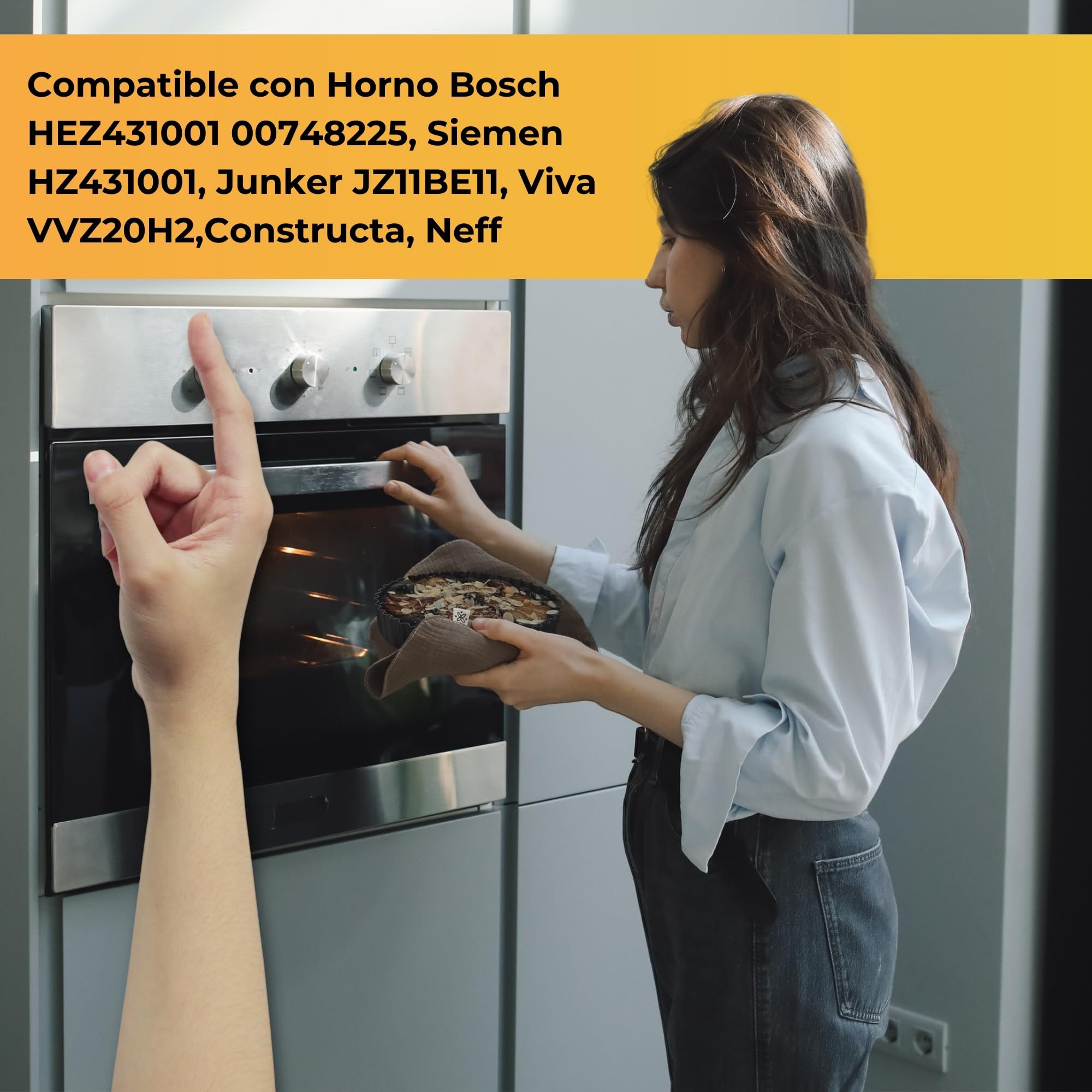 CHEFZOCO Bandeja para horno, Fuente para horno, Bandeja esmaltada, Compatible con Bosch HEZ431001 00748225, Siemen HZ431001, Junker JZ11BE11, Viva VVZ20H2, HC490, S2K, 370 mm profundo x 442 mm ancho