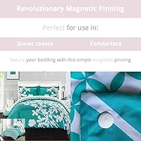 Vista 2 de (Ivory) - Magnetic Comforter Clips, Set of 4, One size fits all, 400 thread count, Italian Egyptian Cotton, Key for Duvet Cover, Secures Bedding