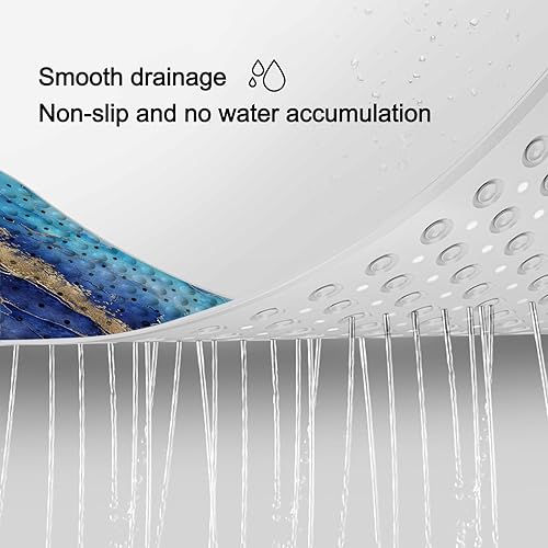 Miniatura 9 de LNOND Tapete de baño de mármol antideslizante, extra largo de 40 x 16 pulgadas, tapete antideslizante para bañera, tapete de ducha de mármol negro