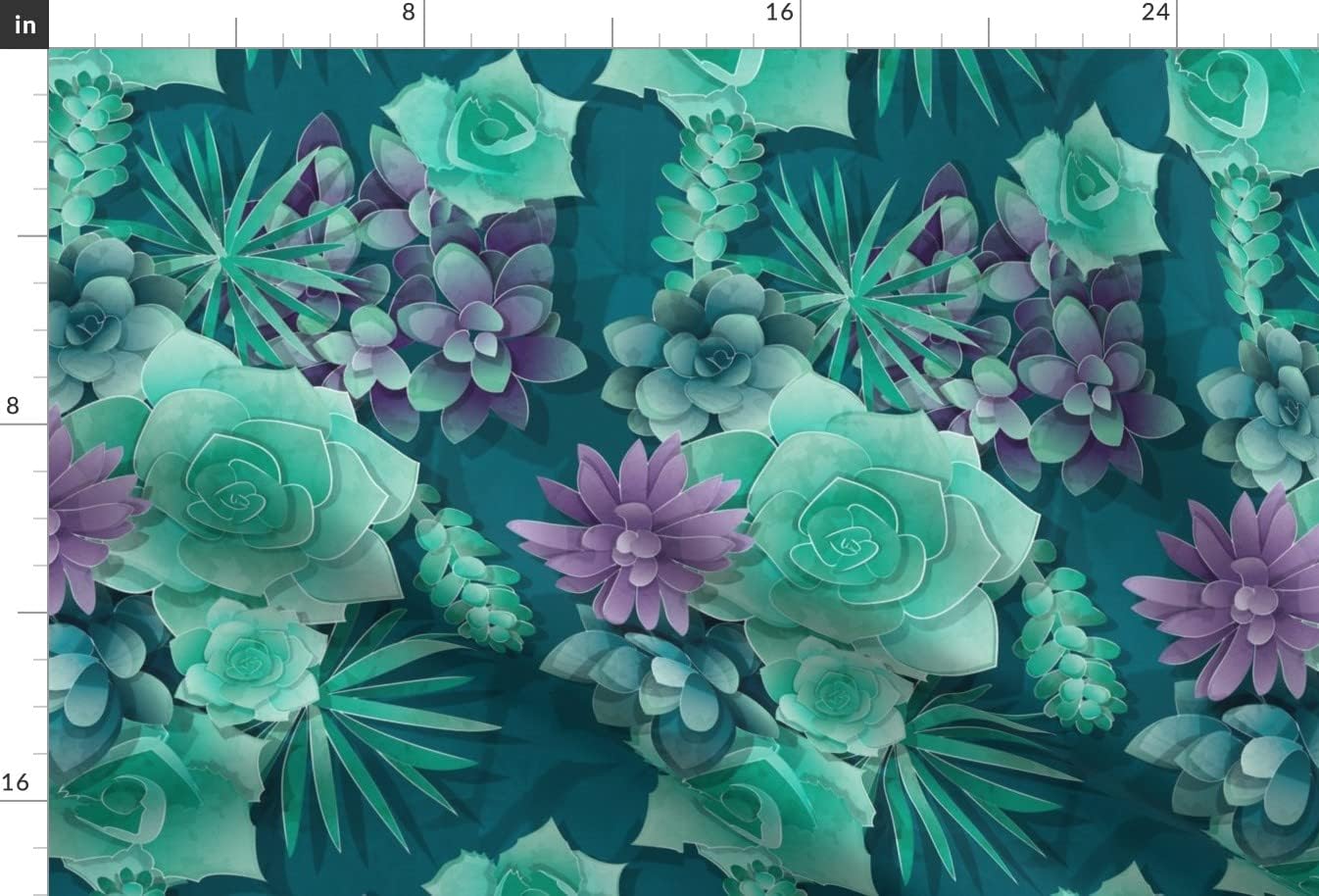 Spoonflower Fabric - Succulent Love Scale Green Purple Succulents Cactus Plant Natural Printed on Minky Fabric by The Yard - Sewing Baby Blankets Quilt Backing Plush