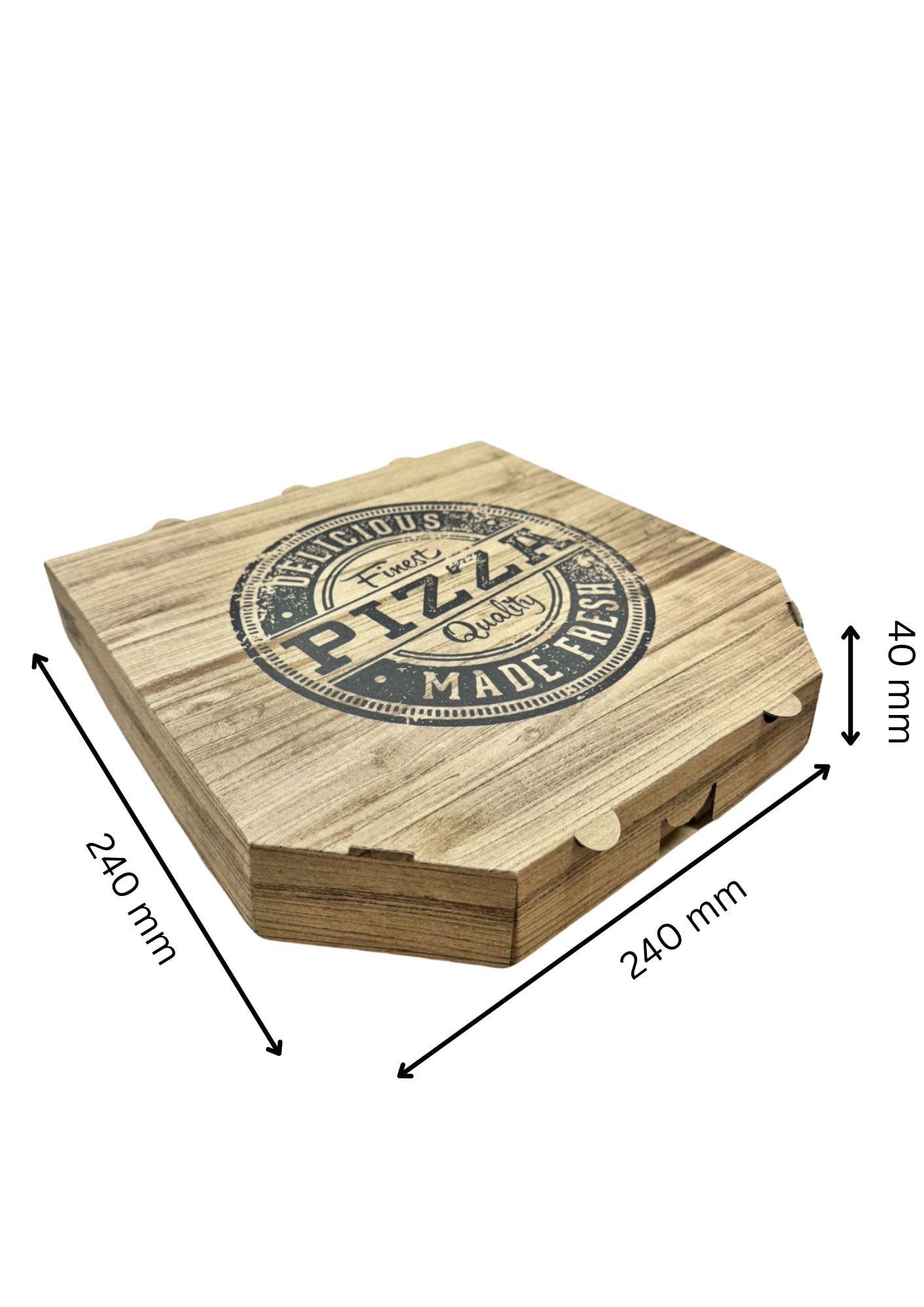 Scatola per Pizza in Cartone Kraft Bianca 24x24x4 cm 50 Pezzi