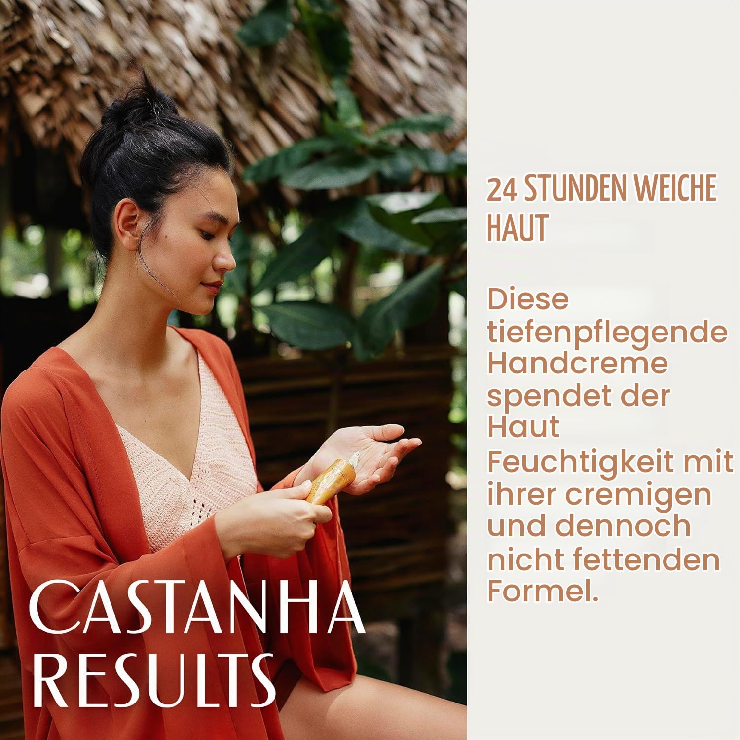 NATURA - Ekos Castanha Handcreme - Nährend & intensiv feuchtigkeitsspendend - Für trockene, geschädigte und rissige Hände - Zieht schnell ein - 100% vegan - Cruelty Free - 75 g Tube