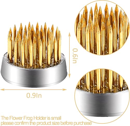 Miniatura 2 de WUWEOT Kenzans - Paquete de 12 soportes redondos para ranas florales, mini rana floral, soporte para alfileres de flores de 0.9 pulgadas,