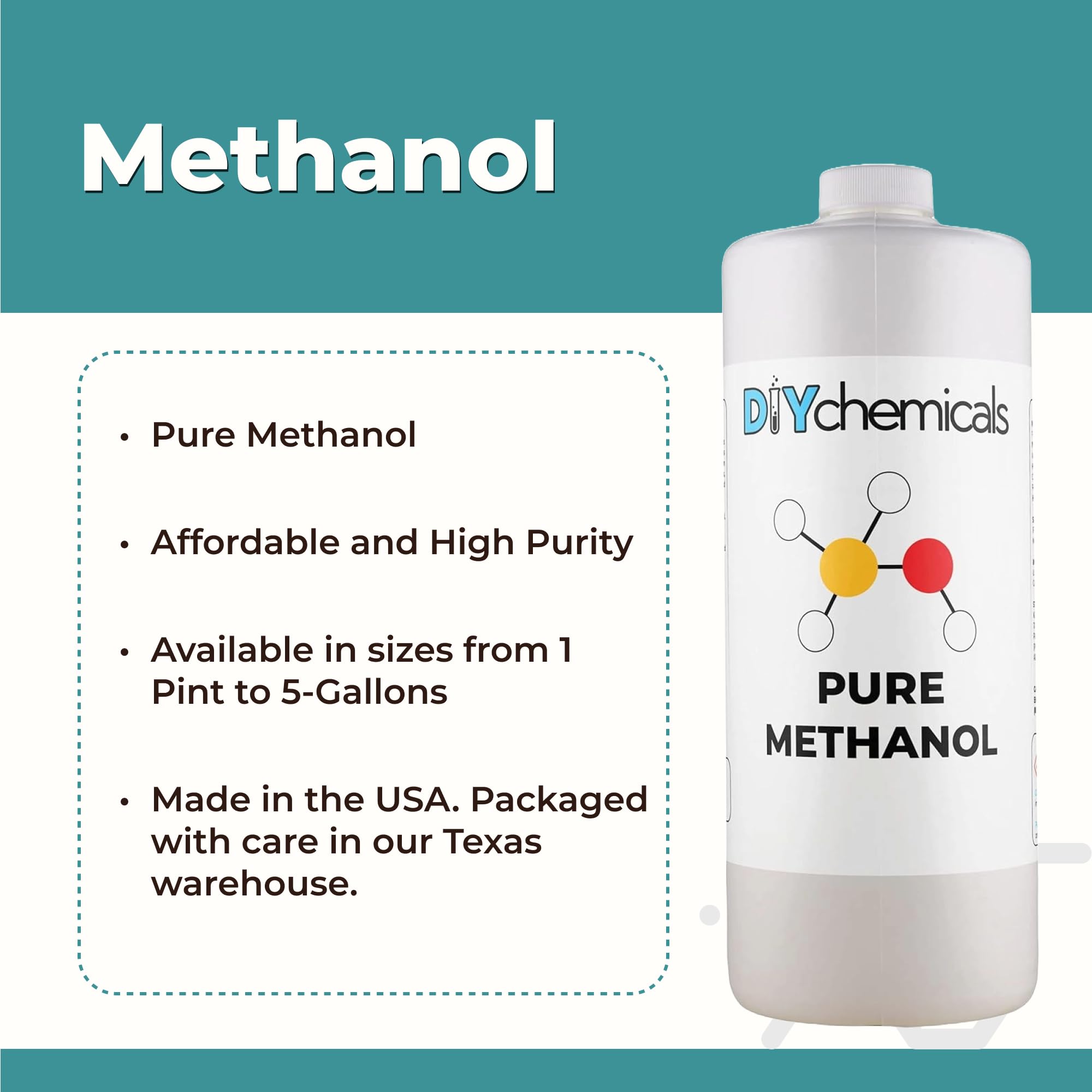 DIYChemicals | Methanol Industrial Grade | Half Gallon (64 fl oz)