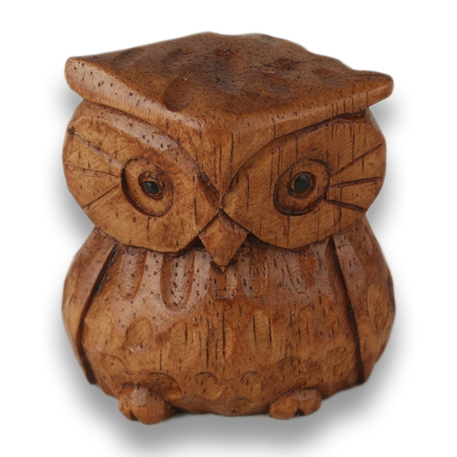 ART-CRAFT Miniatur Eule aus Holz handgeschnitzt 4cm