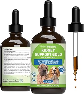 Kidney Support Gold for Dogs - Supports Healthy Kidney Function, Fluid Balance, Energy Levels, Rehmannia, Dong Quai - Veterinarian-Formulated Herbal Supplement 4 oz (118 ml)