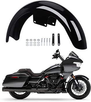 21" Motorcycle Front Fender, Mudguard Splash Guard, Front Wheels Wrap Mudguard for Harley Touring Road Glide/CVO Road Glide/CVO Street Glide/Street Glide 2023-2025 Gloss Black