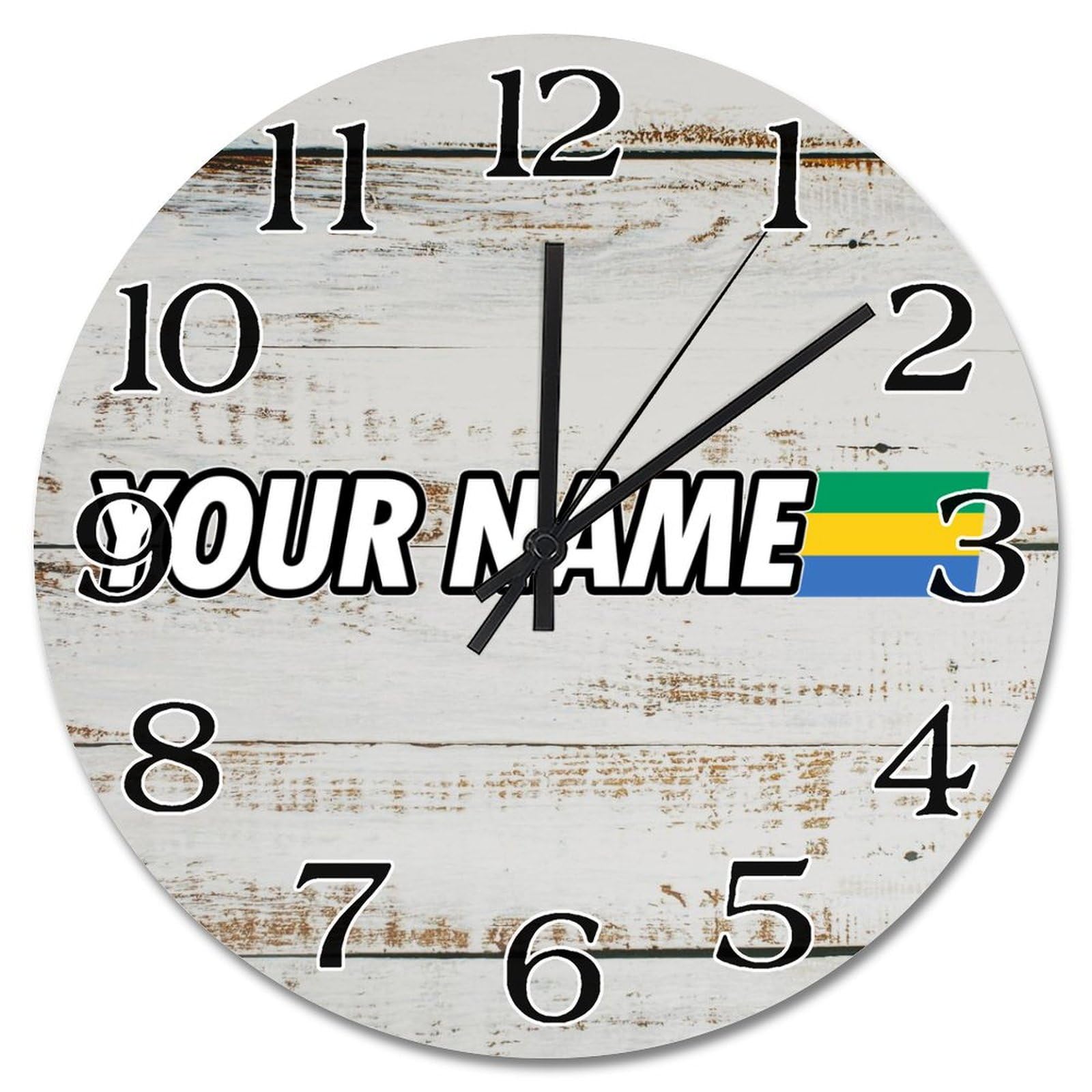 Horloge silencieuse sans tic-tac personnalisable - Grand modèle Gabon 38,1 cm pour salon