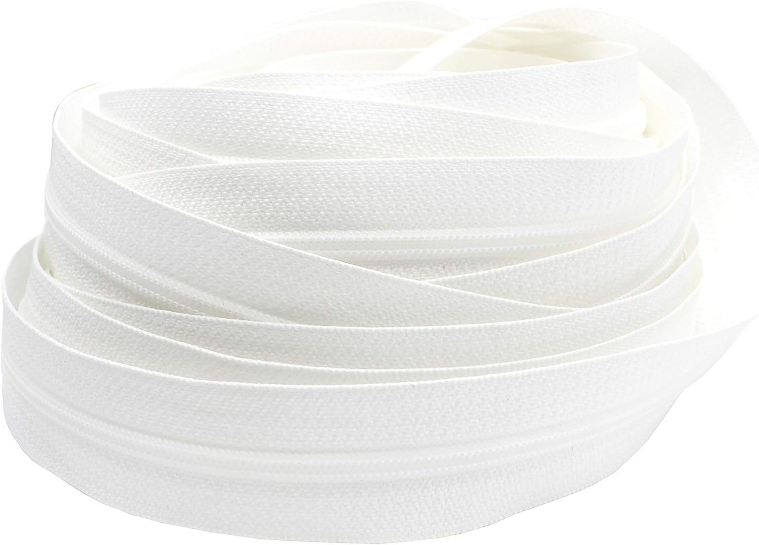 15 Yards of YKK Zipper Chain~ 4.5 Coil~ White~Made in USA~ 30 Auto YKK Sliders