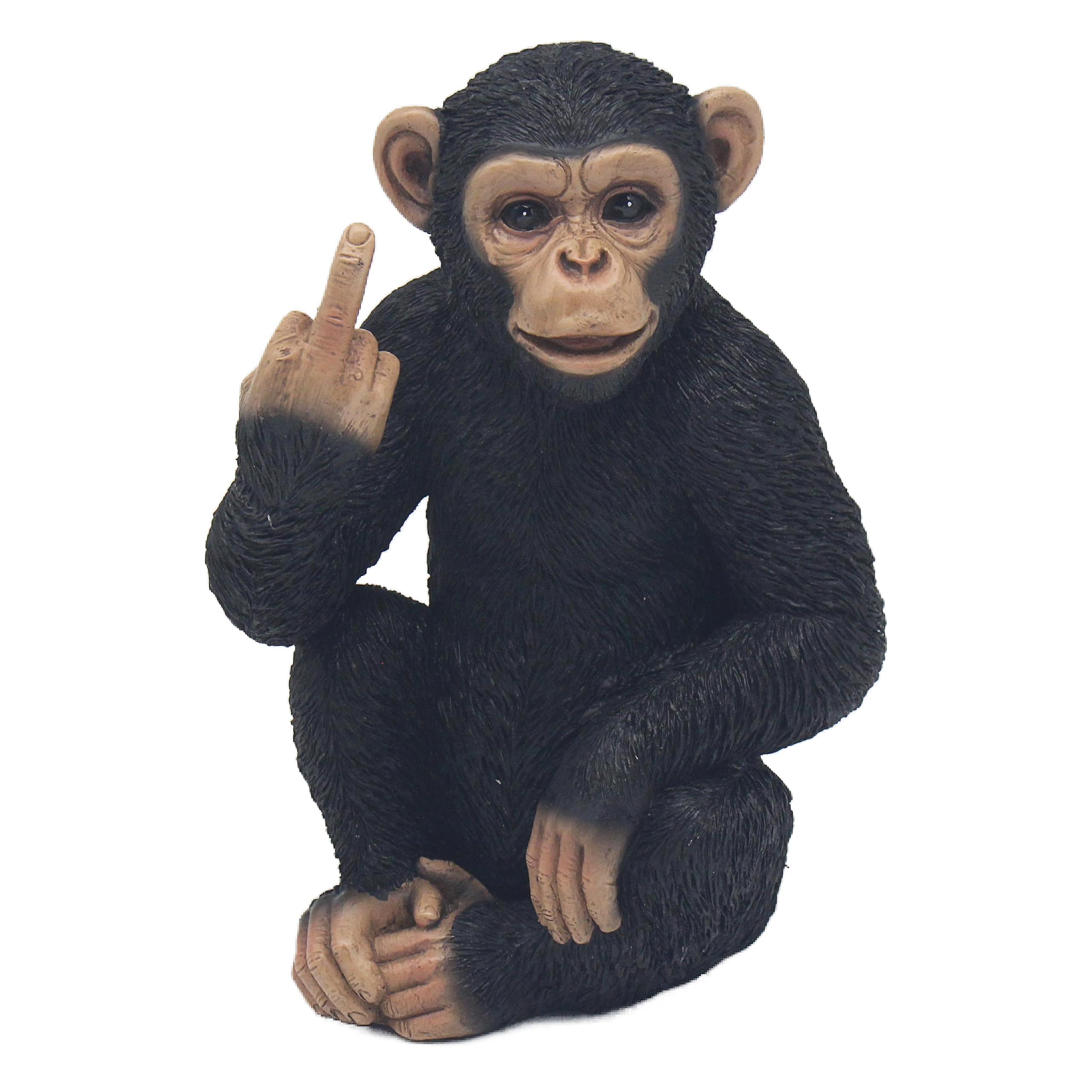 Cheeky Monkey Middle Finger Ornament 26cm - Funny Chimp Figurine Rude Gift Decor
