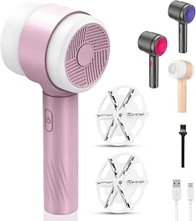 Homeex Lint Remover Larger Sized Electric Charging Bobble for clothes and Fabric debobbler Shaver with Free 2 Extra Blades and More powerful Multi-Use De Bobbler Machine (Light Purple)