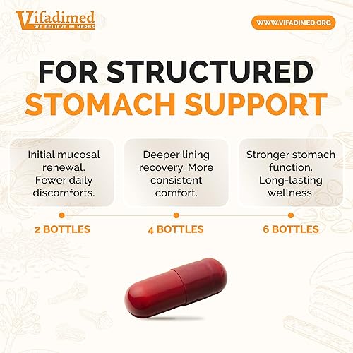 Miniatura 6 de Estómago Plus, revestimiento de estómago suavizado, alivio de malestar gástrico, reductor de ácido, con galanga, Dong Quai, canela y magnolia-90