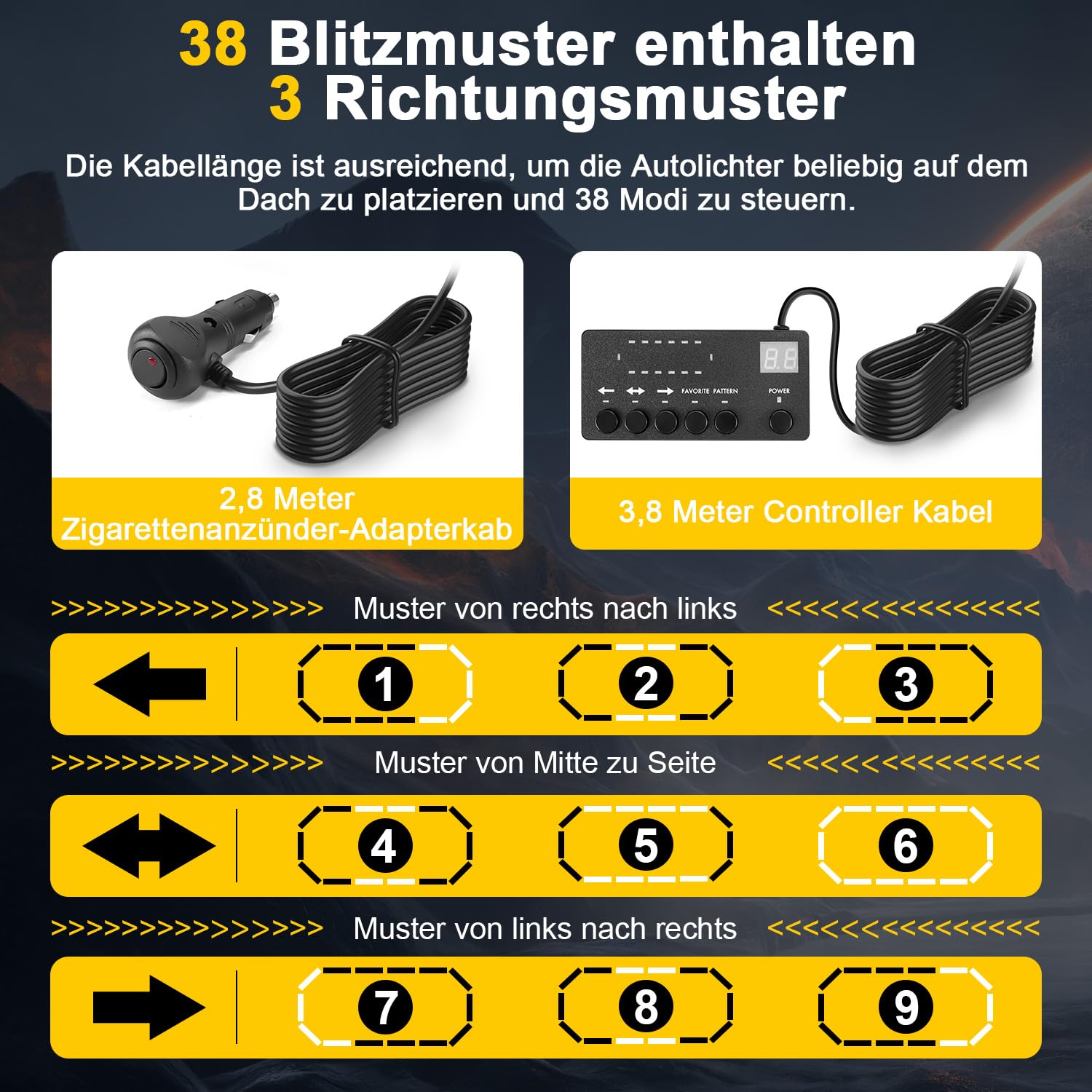 Obrotowe światło stroboskopowe LED, 12V-24V żółte światło awaryjne z 20 wytrzymałymi magnesami do pojazdów budowlanych wózka widłowego ciągnika przyczepy odśnieżarki