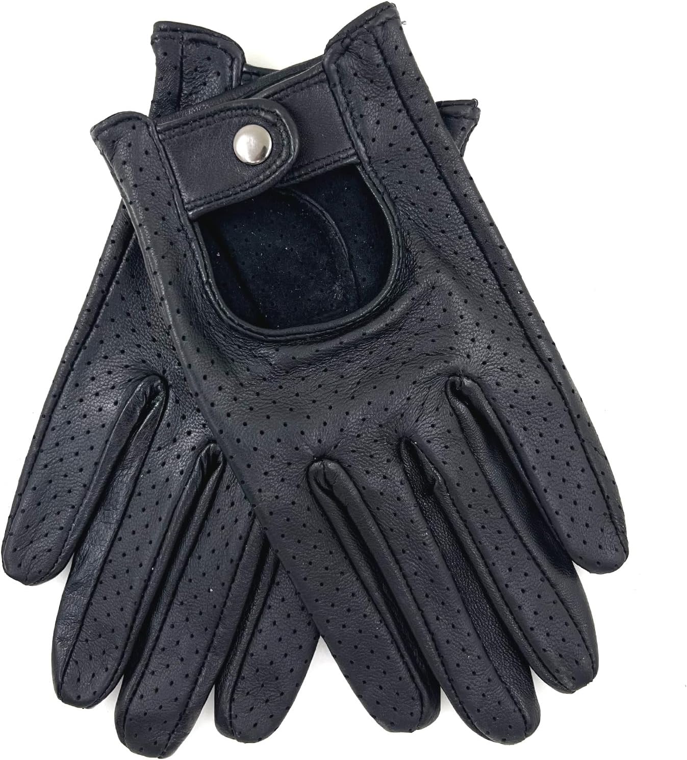 Mens Genuine Lambskin Leather Driving Gloves Unlined, Touchscreen - Image 5