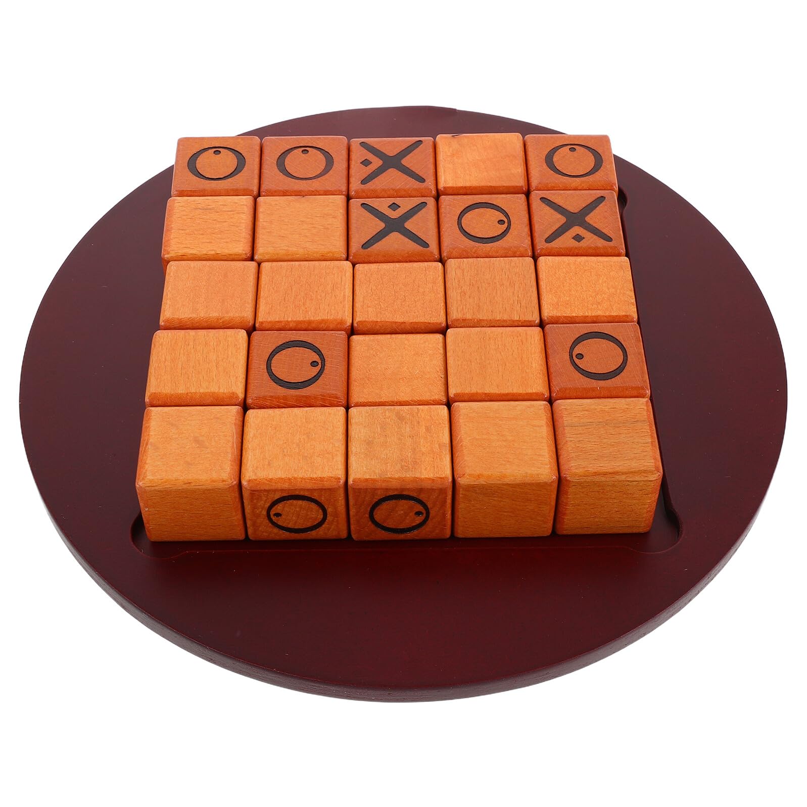 Jeu de Société en Bois Push Ox Jeu de Stratégie Compact et Portable Petit Format pour Garçon et Filles Géométrique en Bois Naturel Famille