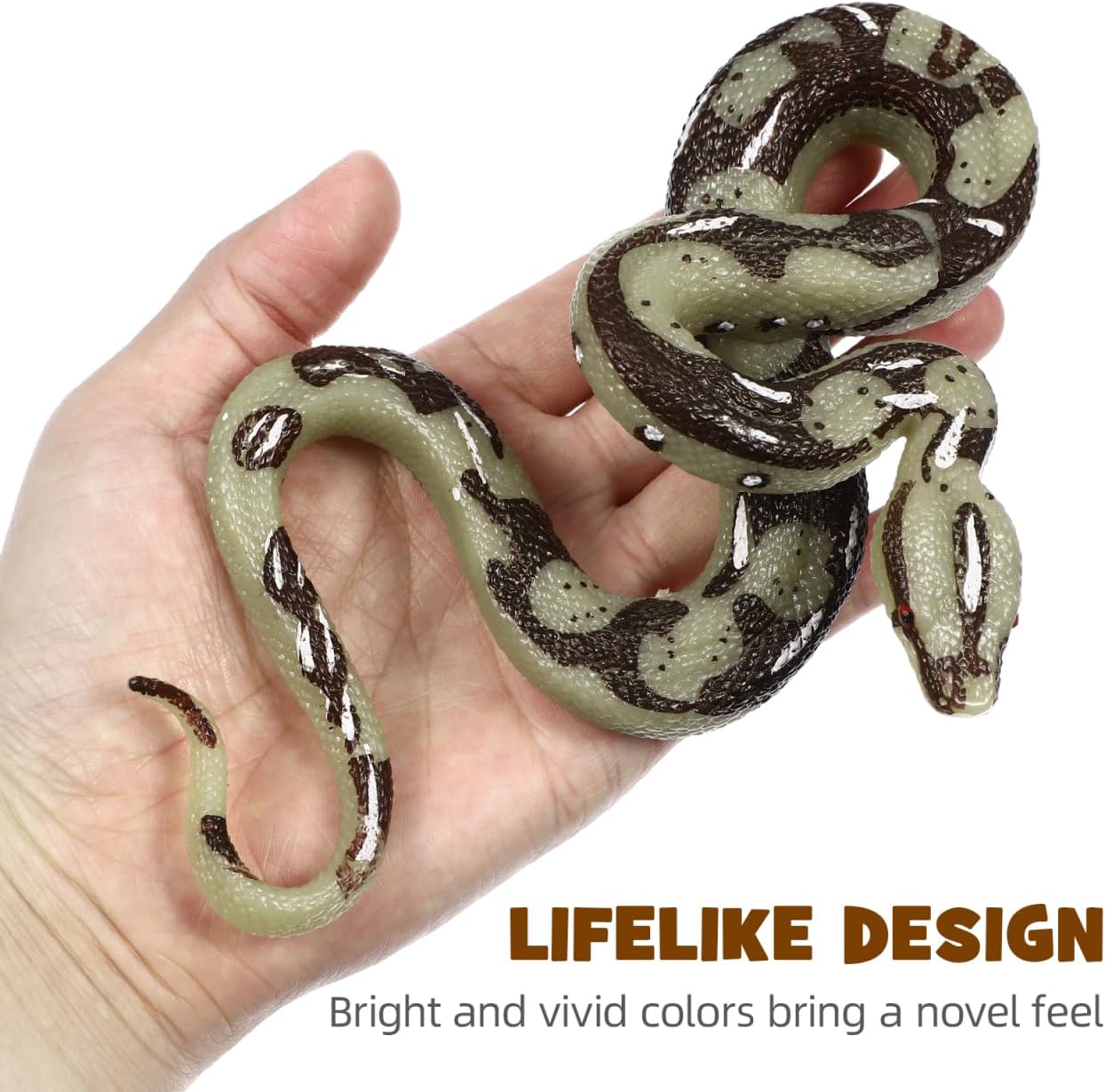 Amosfun Realistic Fake Snake Plastic Prank Toy, Lifelike Plastic Snake for Garden Lawn Scare, Outdoor Prank Props and Decoration
