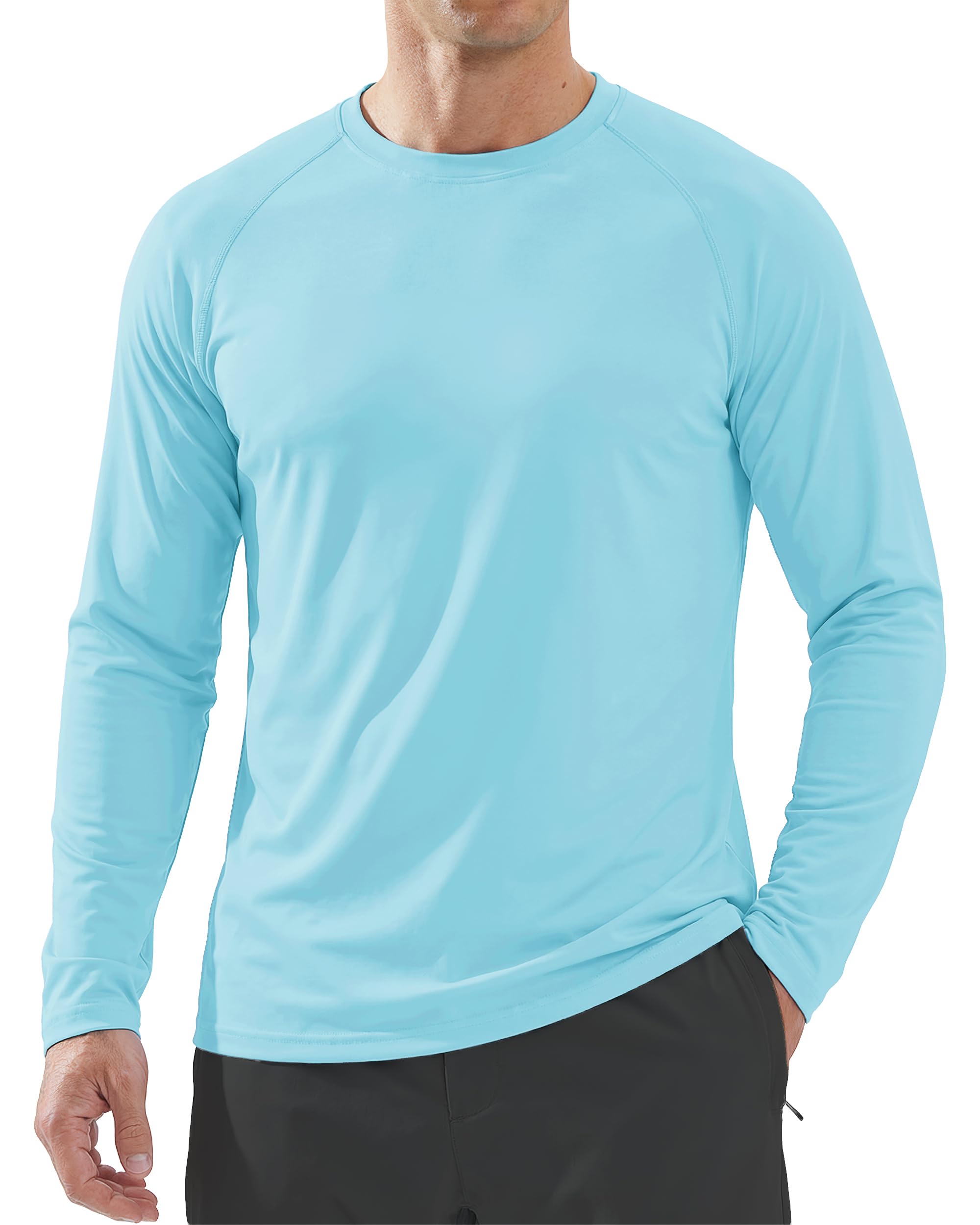 Boladeci Men's UPF 50+ Sun Protection UV SPF Shirts Long Sleeve Lightweight Quick Dry Swim T-Shirts Rash Guard