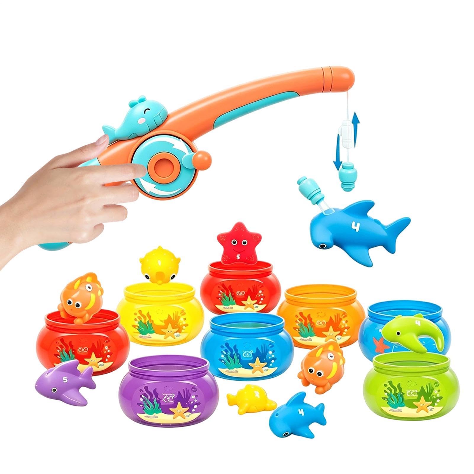 da pesca, giochi educativi acquatici colorati | Giocattoli da pesca magnetici per giochi da tavolo all'aperto, bagno, piscina e viaggi