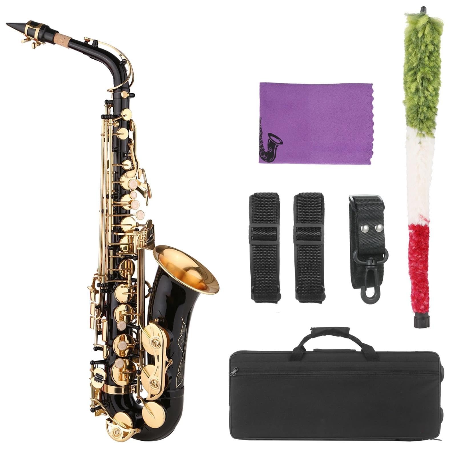 estudiante de saxofón Saxofón Alto Eb De Latón Con Boquilla, Estuche De Transporte, Accesorios Para Estudiantes Principiantes