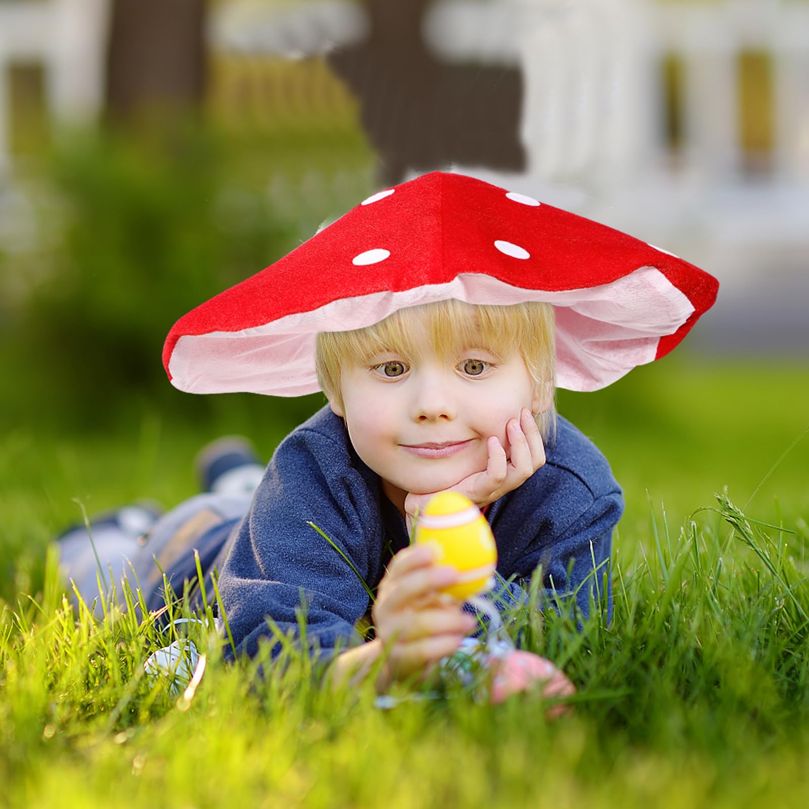 TOYANDONA Sombrero de seta cosplay niños sombrero de seta rojo y blanco manchado de felpa novedad accesorio para el disfraz para niños o adultos